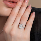 Classical Halo Oval Engagement Ring