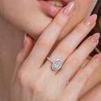 Classical Halo Oval Engagement Ring