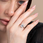 Cactus Solitaire Emerald Halo Engagement Ring