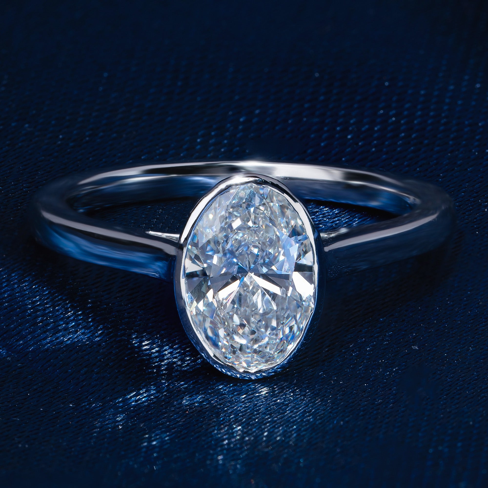 Bezel Setting Oval Solitaire Ring