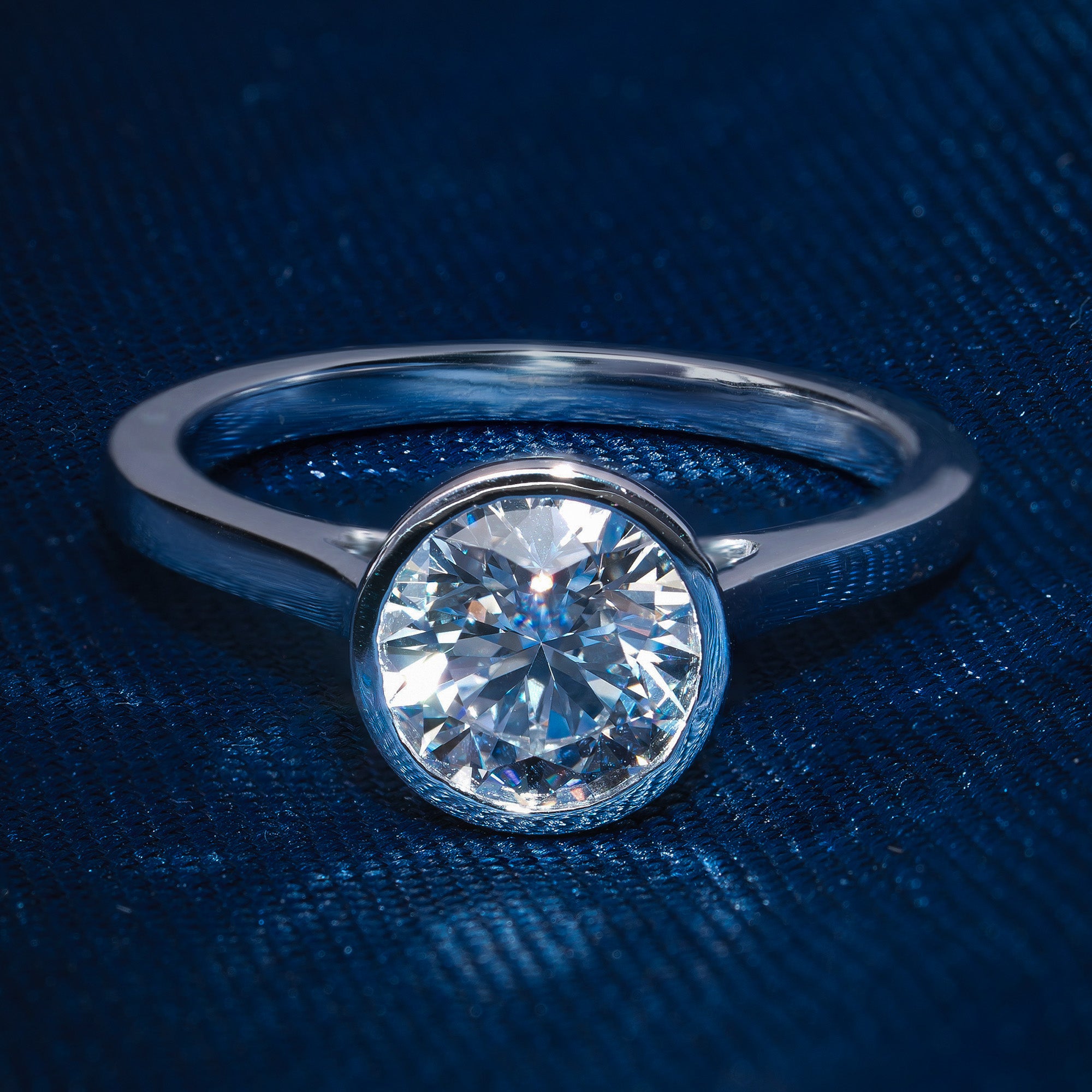 Bezel Setting Round Solitaire Ring