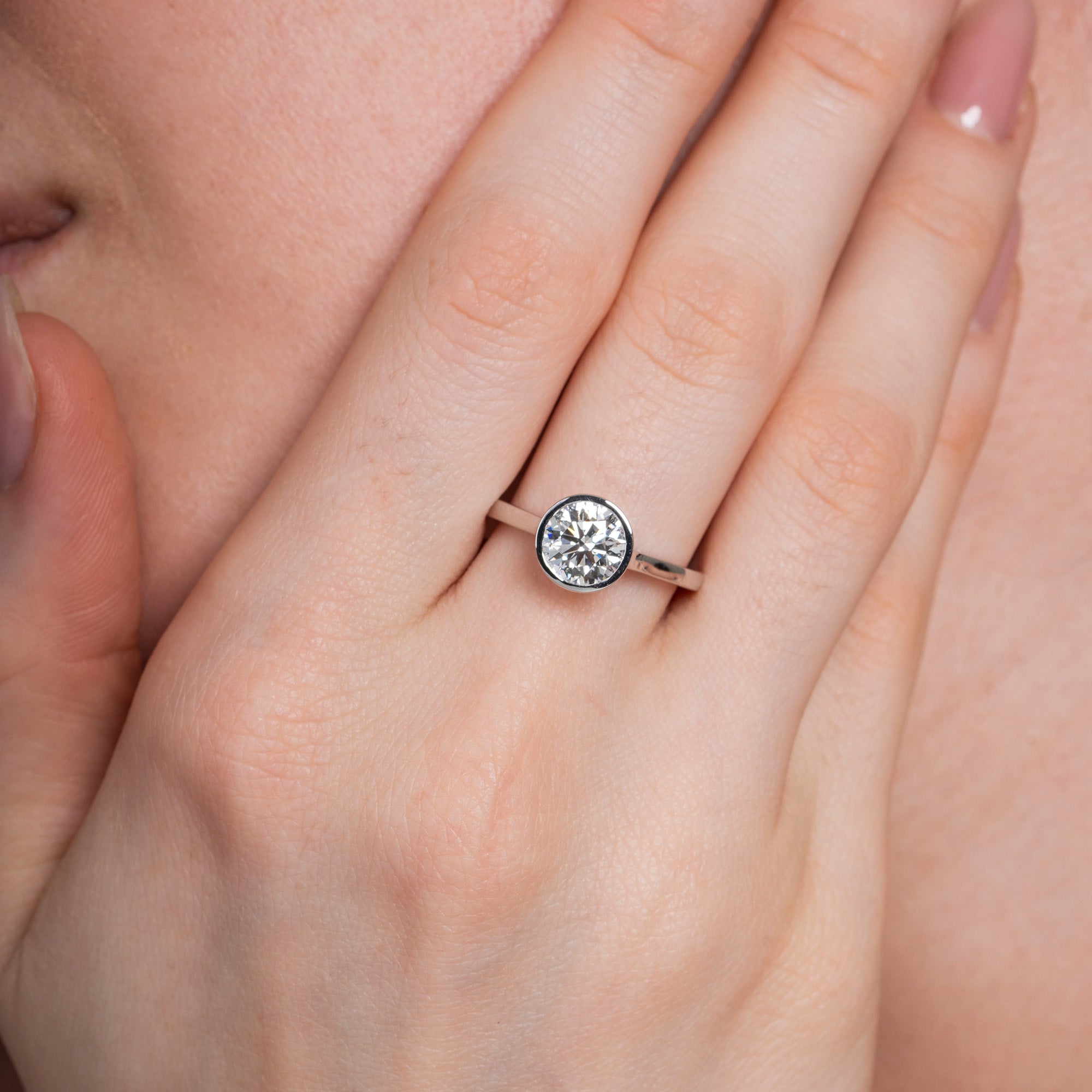 Bezel Setting Round Solitaire Ring