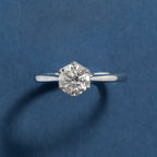 Six Prong Glow Light Round Solitaire Engagement Ring