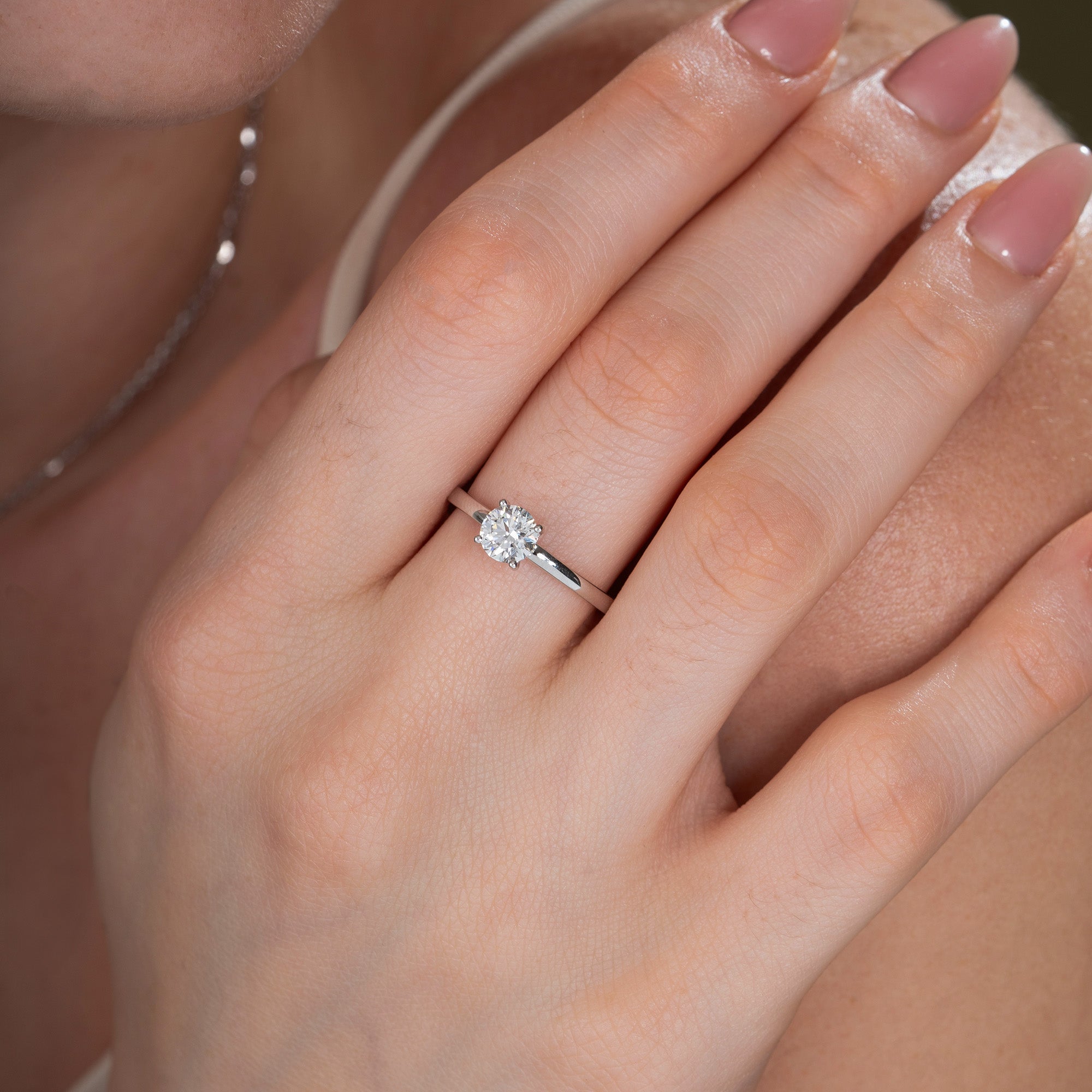 Classical Four Prong Round Engagement Solitaire Ring