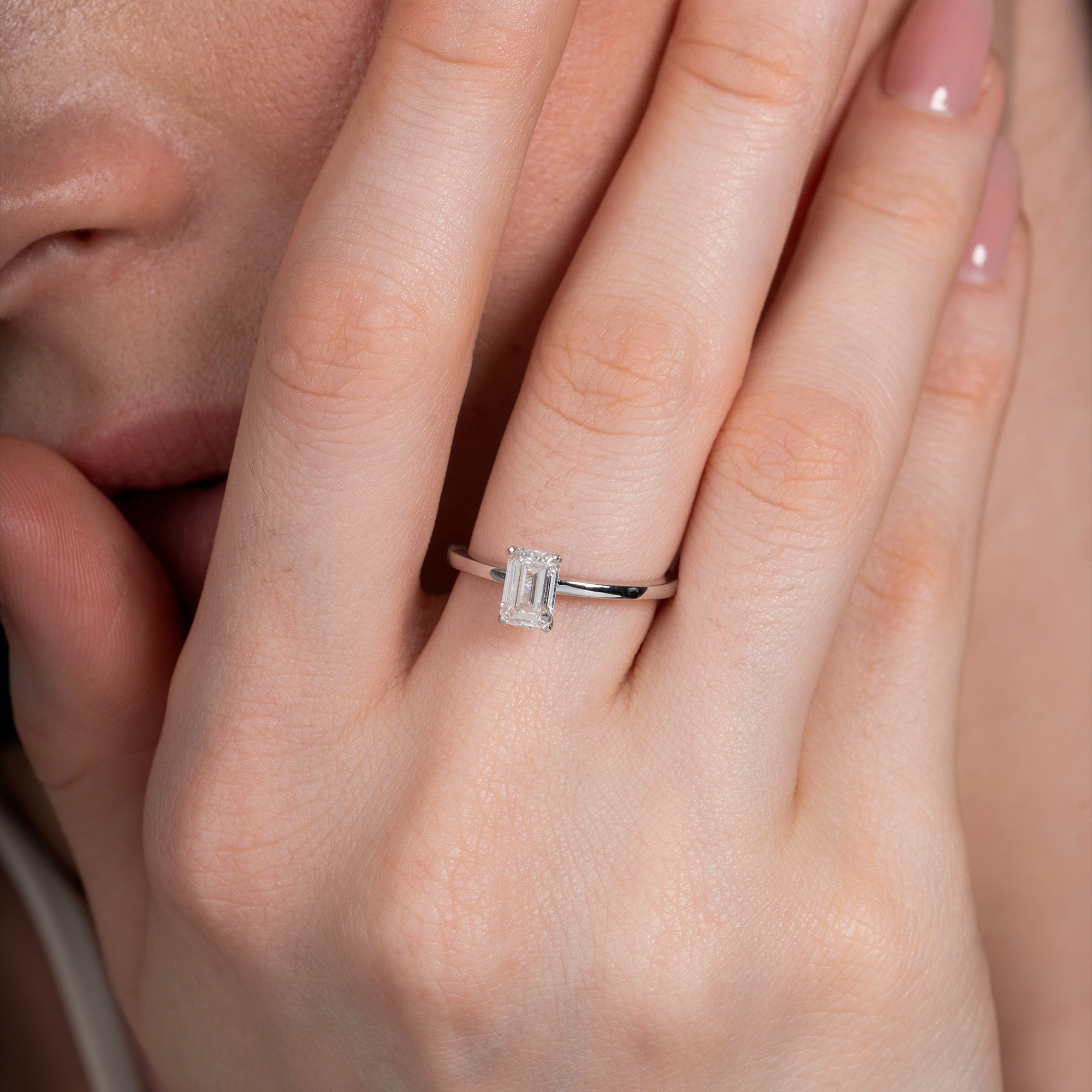 Classical Four Prong Emerald Engagement Ring