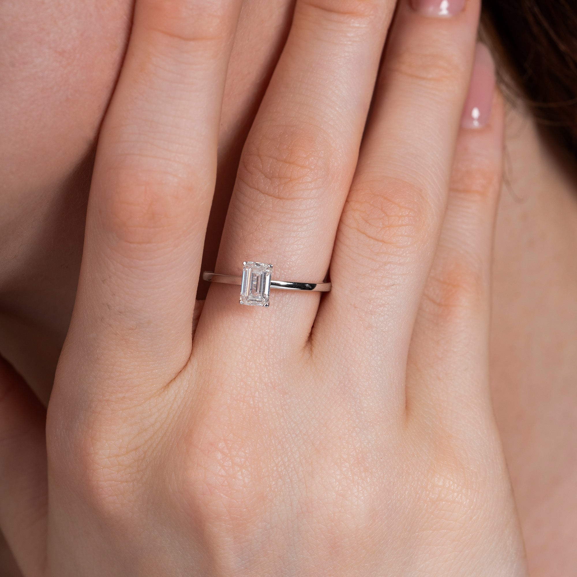 Classical Four Prong Emerald Engagement Ring