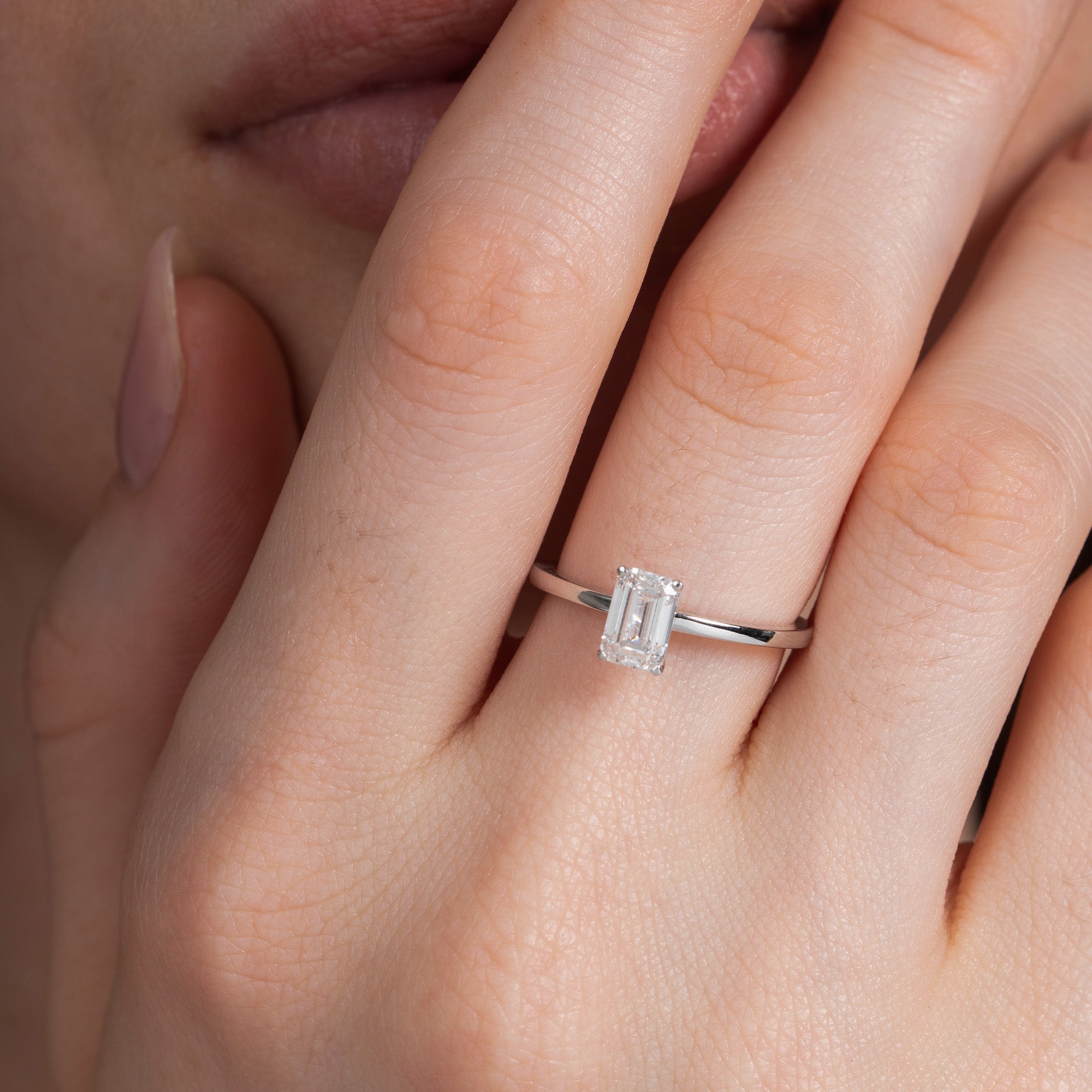 Classical Four Prong Emerald Engagement Ring