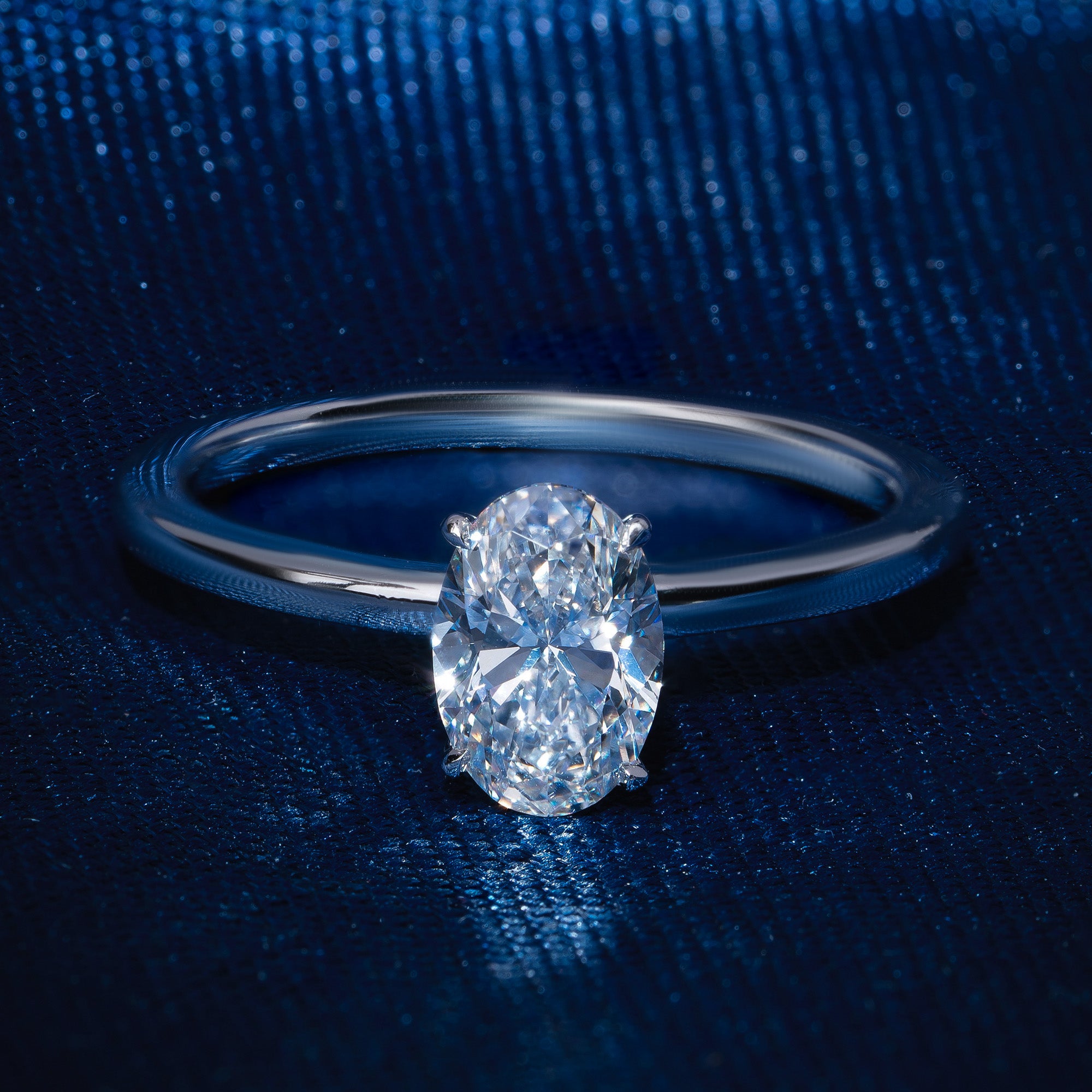 Classical Four Prong Oval Engagement Ring