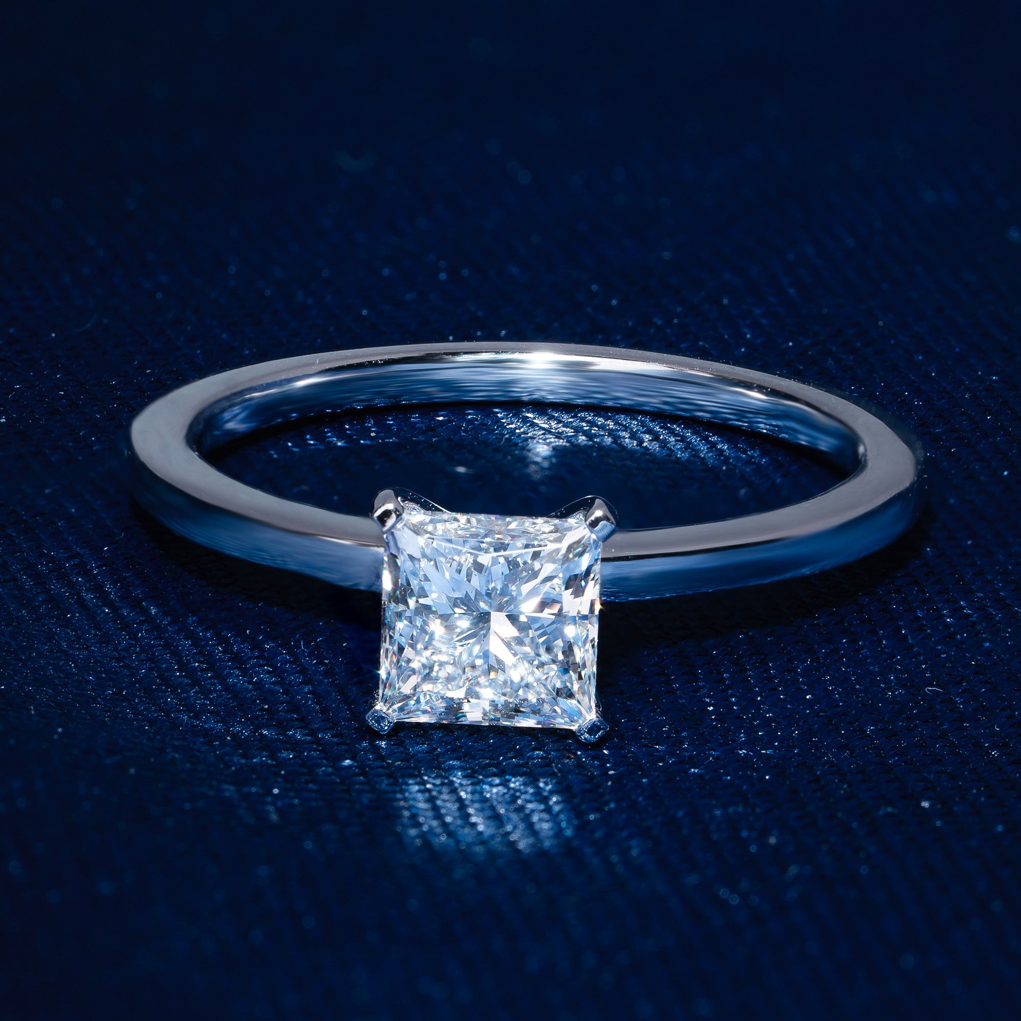 Classical Four Prong Princess Engagement Ring