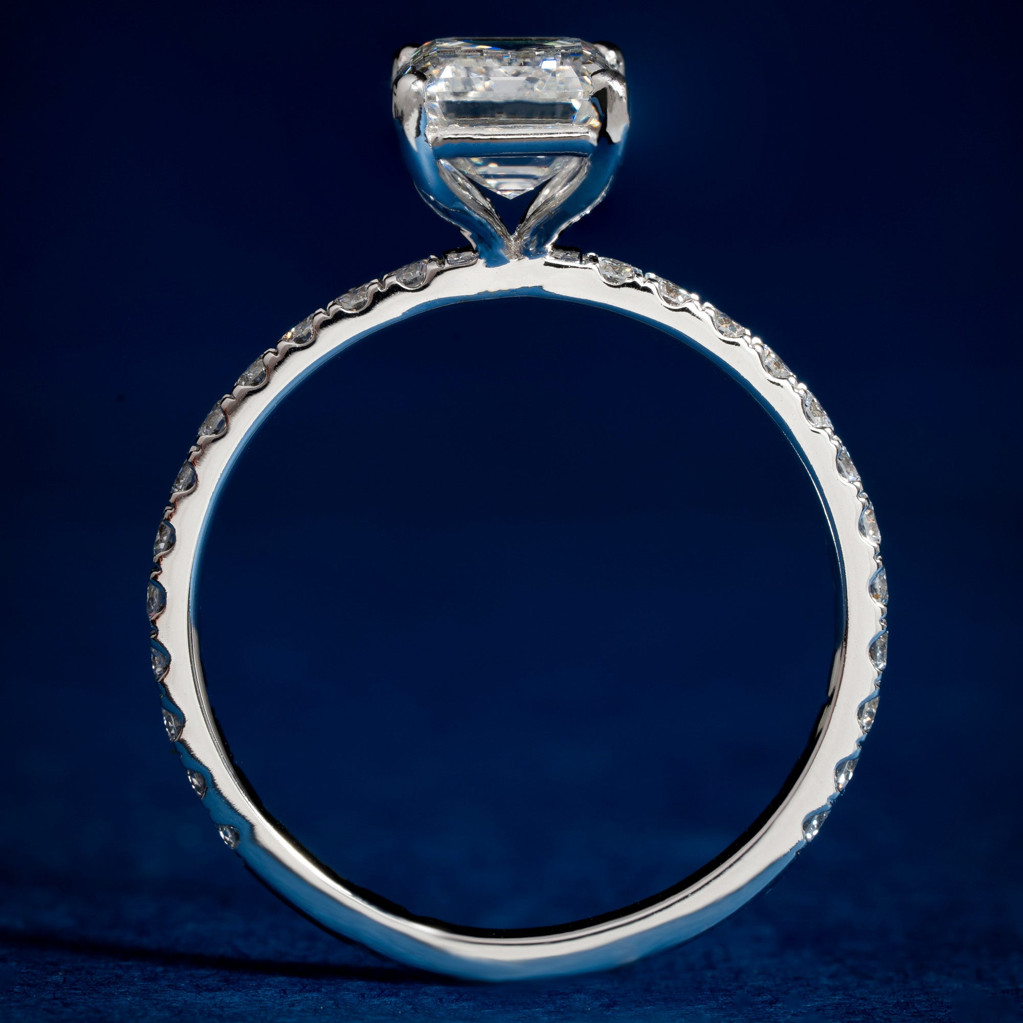 Rodeo Emerald Side Stone Engagement Ring