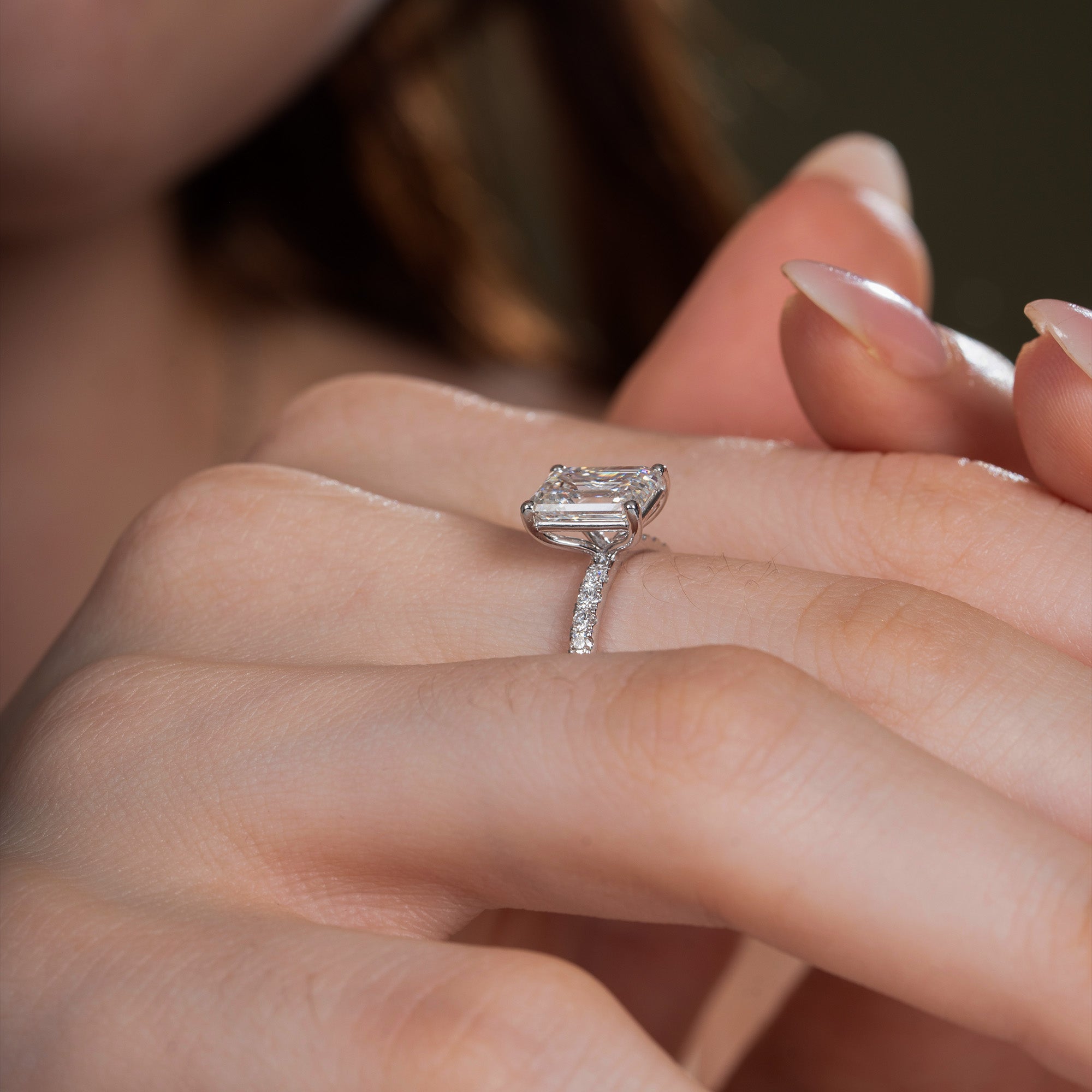 Rodeo Emerald Side Stone Engagement Ring