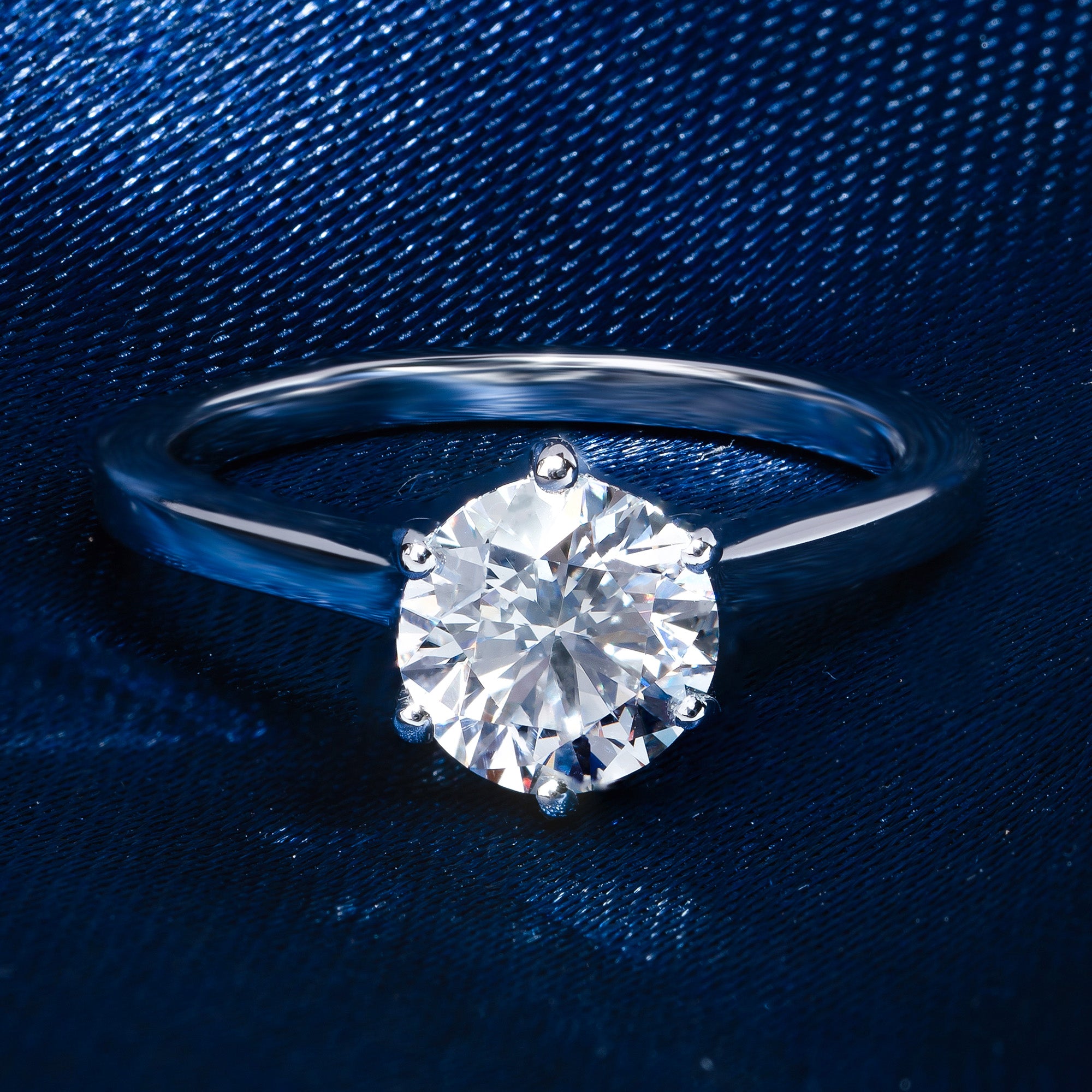 Lotus Prong Round Solitaire Ring