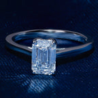 Lotus Prong Emerald Solitaire Ring