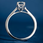 Lotus Prong Emerald Solitaire Ring