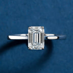 Lotus Prong Emerald Solitaire Ring