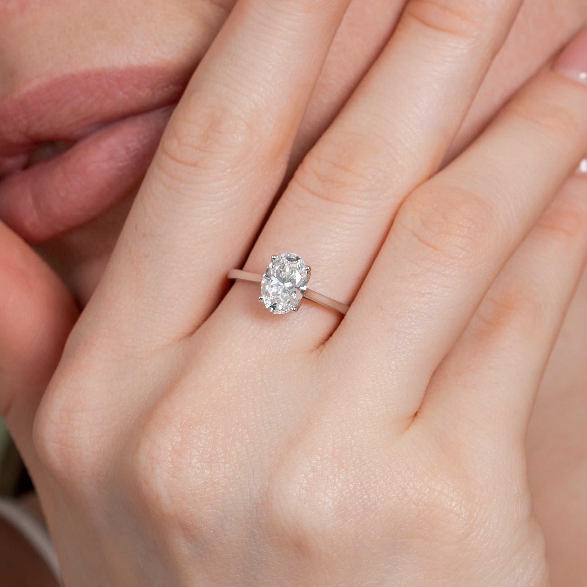 Lotus Prong Oval Solitaire Ring