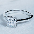 Lotus Prong Princess Solitaire Ring