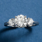 Classical Three Stone Round Engagement Ring