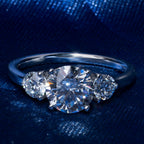 Classical Three Stone Round Engagement Ring