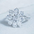 Lustrous Pear Flower Fashion Ring