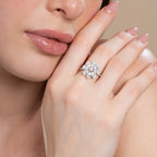 Lustrous Pear Flower Fashion Ring