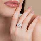 Lustrous Pear Flower Fashion Ring