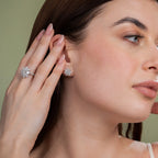 Lustrous Pear Flower Fashion Ring