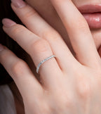 Glimmering Round Staking Wedding Band