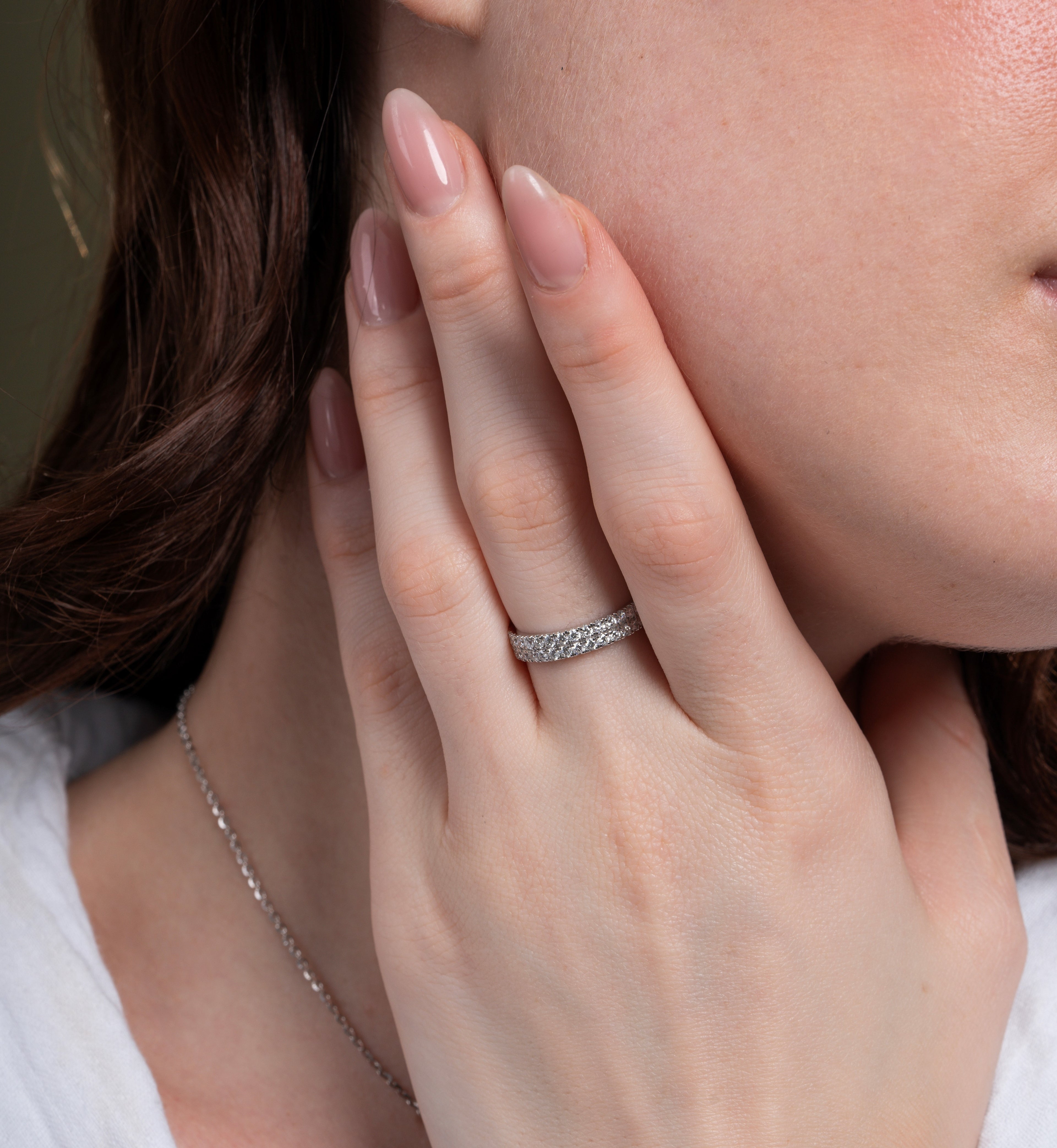 Classical Double Row Round Wedding Band