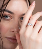 Six Prong Lone Star Round Engagement Ring