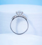 Six Prong Lone Star Round Engagement Ring