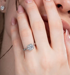 Square Look Round Diamond Halo Engagement Ring