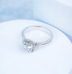 Square Look Round Diamond Halo Engagement Ring