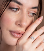 East-West Emerald Engagement Ring