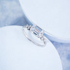 East-West Emerald Engagement Ring