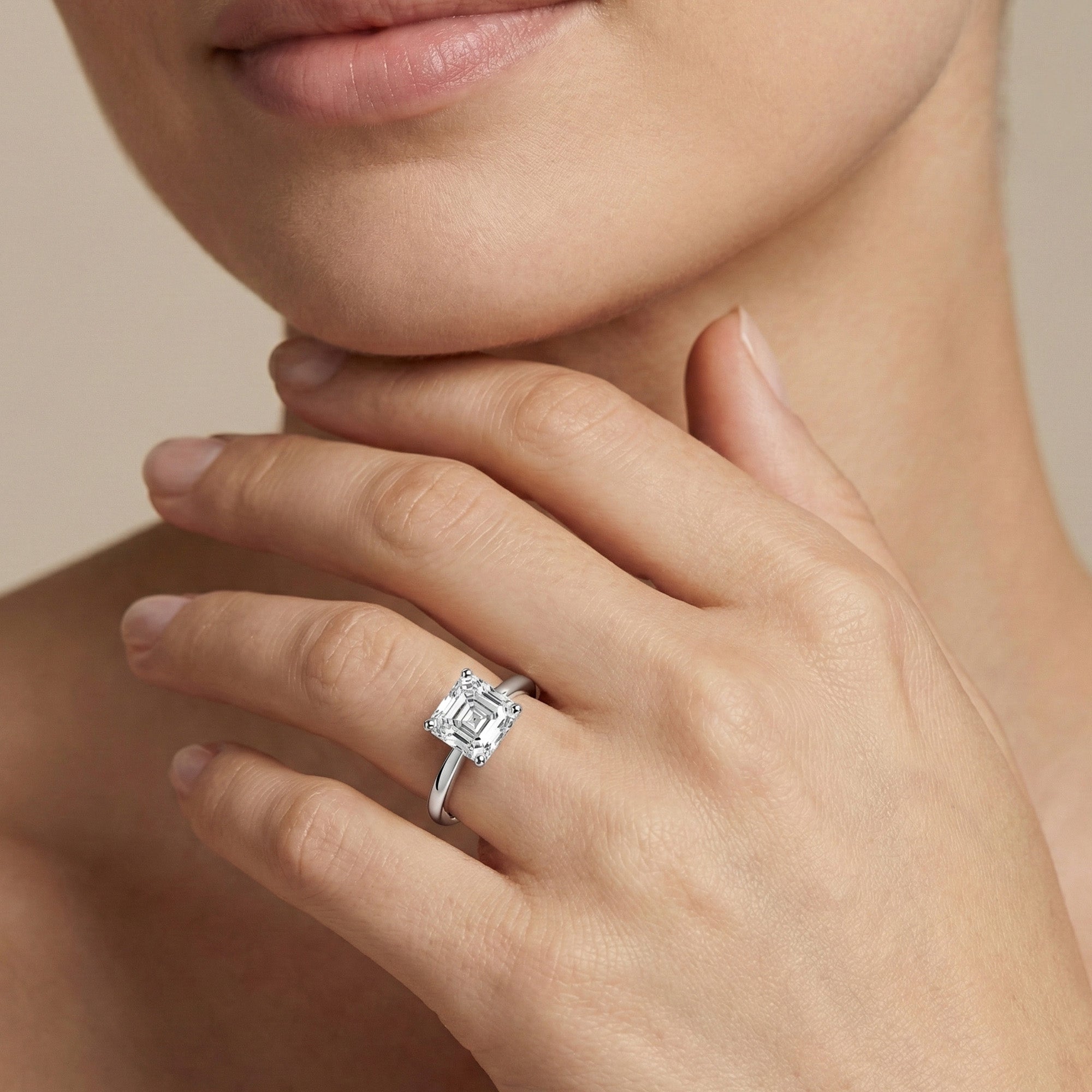 Classic Asscher Solitaire Ring