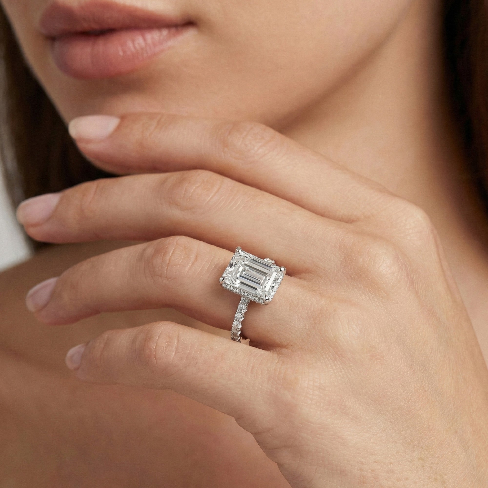 Halo Solitaire Radiant Engagement Ring