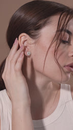 Infinite Round Halo Diamond Stud Earring